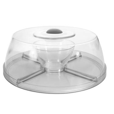Imagem de Boleira Conjunto Elegance 5 em 1 com Tampa em PS, 29,5cm Diâmetro x 12,5cm Altura, Ideal para Servir Aperitivos (Cristal)