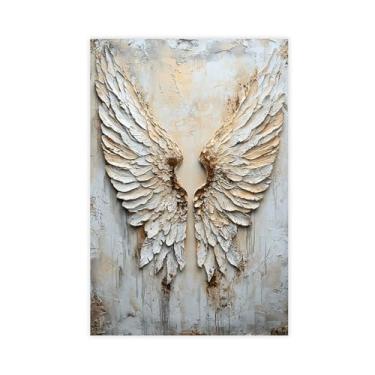 Imagem de Pôster White Wings Faith, pôsteres de tela de quarto, arte de parede de corredor, pôsteres de tela de banheiro, decoração de pôster de casa tela enrolada de 30 x 45 cm