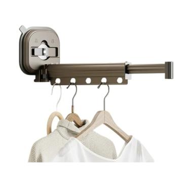 Imagem de Hhsdyl Varal de Parede à Prova de Vento, Secador de Roupas com Ventosa para Poupar Espaço, Varal Retrátil para Secar Roupas no Interior e Exterior,Gray,One fold