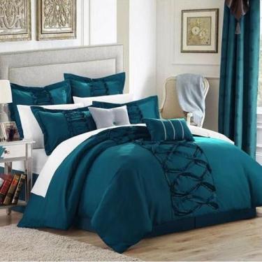 Imagem de Jogo De Cama Casal Queen 11 Pç Suede E Percal 300 Fios - Casa Da Fama