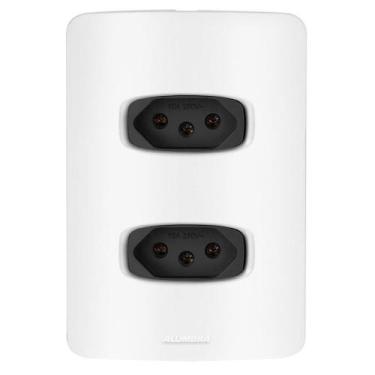 Imagem de Conjunto 2 Tomadas 20A - Alumbra Gracia Branco / Preto