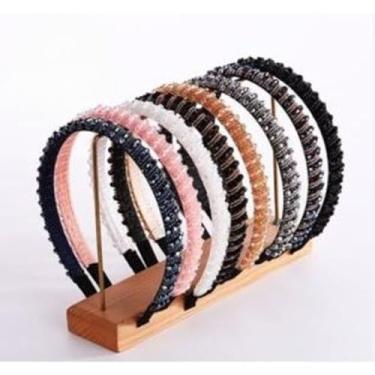 Imagem de Kit 3 Tiaras Femininas com Miçangas e Cristais – Acessórios de Cabelo Moda Coreana para Mulheres e Blogueiras