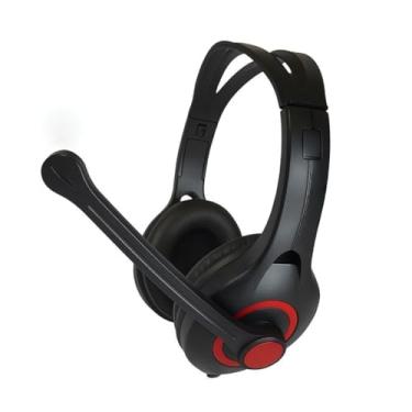 Imagem de Headset Fone Gamer com Microfone, Compativel Ps4 X-One P2 3.5mm Auto Falante 40mm,Cabo 1.5M (Preto/Vermelho)