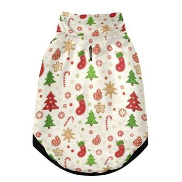 Imagem de SEHANY Casaco de Natal de gengibre para cães pequenos, super quente, à prova de vento, jaqueta de inverno, macia, aconchegante para animais de estimação, moletom para clima frio na neve com furo na