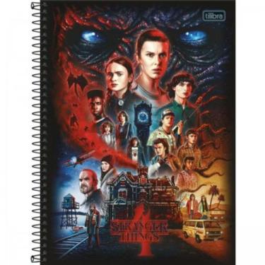 Imagem de Caderno De 01 Mat Connect Stranger Things 80fl Capa Sortida - Tilibra