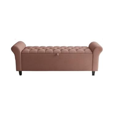Imagem de Divã Paris 150cm Para Cama Queen Tecido Suede Estrutura em Madeira (ROSE)