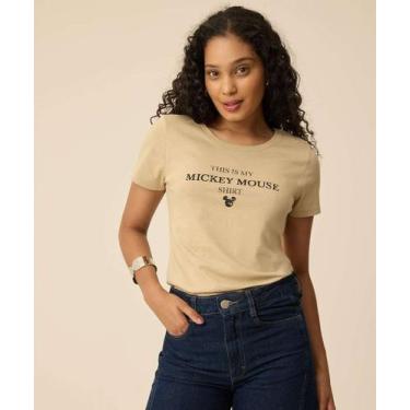 Imagem de Blusa Feminina Estampa Frontal Mickey Disney-16447, Bege, PP