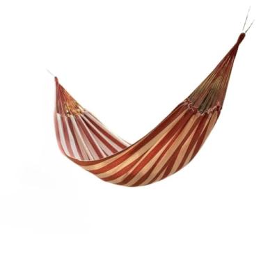 Imagem de Rede de Descanso Casal Listrada Gigante Modelo Terra e Sol 3,90 x 1,50m, Espaçosa, Perfeita para Família, Chácaras, Praia e Ambientes Amplos(Terra com Bege)