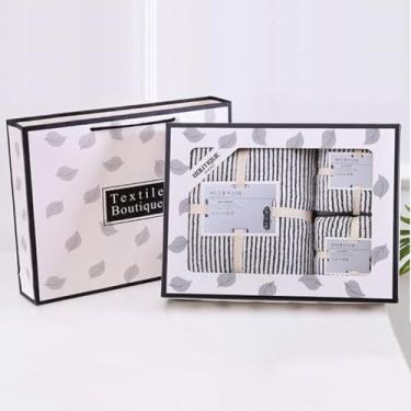 Imagem de Conjunto de Toalhas Banho e Rosto Fleece Coral em Caixa Super Macio Absorvente Toalha Lavagem para Secar Cabelo Banheiro Familiar Conjuntos 3 Peças