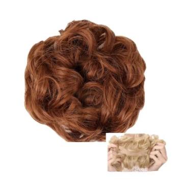 Imagem de Coque De Cabelo Sintético Cacheado Natural Para Mulheres, Extensões De
