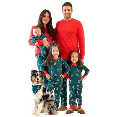 Imagem de Butterblu JAMIE Pijamas de Natal Combinando Família, 100% Algodão Orgânico, Adultos, Crianças, Bebês, Animais de Estimação, Árvores de Snowball, Pet, PP