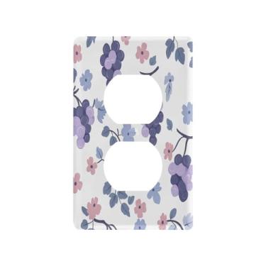 Imagem de Wassud Cute Grapes Light Switch Cover Plate Decorativas para Tomadas Elétricas Duplex 12 x 7 cm
