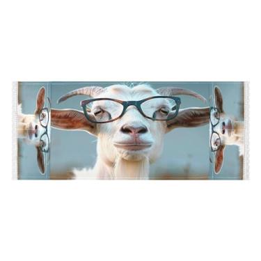 Imagem de Wassud Capas engraçadas de lavadora e secadora de cabra, protetor de lavadora com sacos de armazenamento, capa de geladeira à prova de poeira com bolsos para lavanderia doméstica, cozinha, 120 x 55 cm