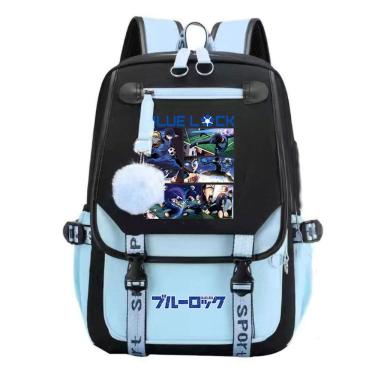 Imagem de Mochila Blues Locks Anime School Mochila para estudantes 28x14x46cm