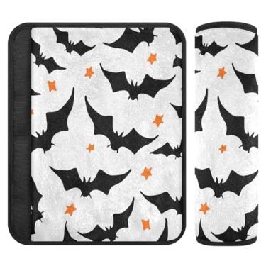 Imagem de Burbuja Capa para cinto de segurança de carro Bats Protetor de cinto de segurança de carro macio confortável para alça de ombro de assento, 1 par pequeno