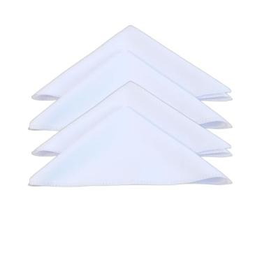 Imagem de Guardanapo de Tecido Oxford Branco, 35x35cm, Quadrado, Liso, Kit com 4 Peças Mesa posta