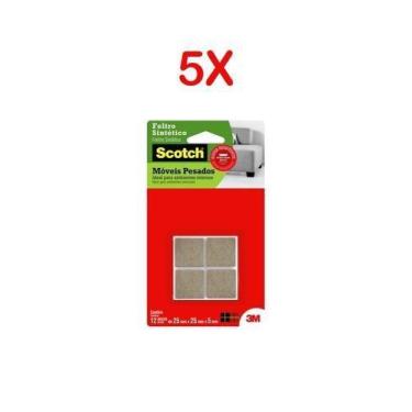 Imagem de Feltro para móveis pesados quadrado g - 3m kit 5 peças