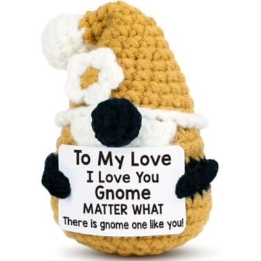 Imagem de Presentes de gnomo de amor de Natal para ela, namorado, namorada, meia de Natal, presente de lembrança para Dia de Ação de Graças, Dia dos Namorados, marido, esposa, Dia das Mães, presentes de