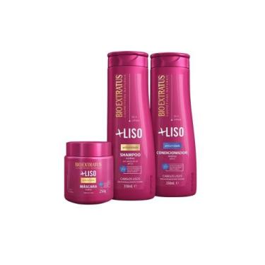 Imagem de Kit bio extratus mais liso shampoo, condicionador, mascara