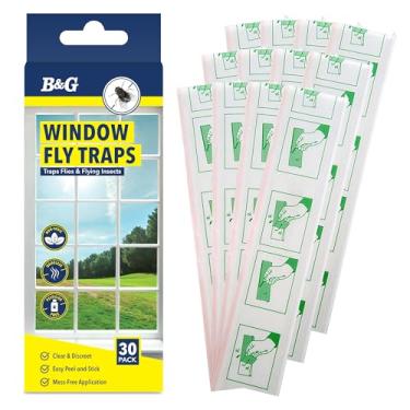 Imagem de B&G Armadilhas transparentes para moscas (pacote com 30), armadilhas adesivas transparentes para moscas de frutas, papel mosca, cola não tóxica, tiras para moscas domésticas inodoras, armadilhas