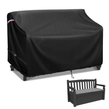 Imagem de Agustone Capa à prova d'água para Keter Solana, caixa de armazenamento de 70 galões, bancada de pátio externo para sofá de 2 pessoas – 142 cm C x 63,5 cm L x 81 cm A