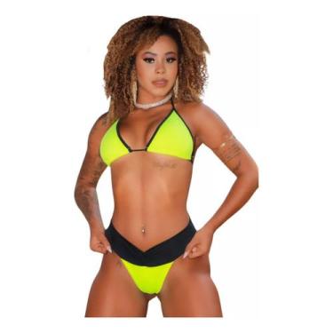 Imagem de Biquini Feminino Cortininha Efeito Lipo Modelador Bojo Fio Duplo Linha