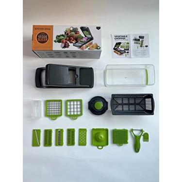 Imagem de Artefato de Cozinha Multifuncional Chopping Dinger Cutter Grater Slicer Suprimentos Conjunto 16 peças com descascador Fá
