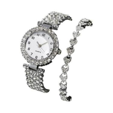 Imagem de Conjunto De Relógio De Quartzo Feminino Com Pulseira De Liga Prata Lux