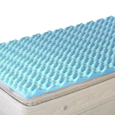 Imagem de DMI Cobertura de colchão de espuma de 5 cm, almofada de espuma de ovo para suporte, circulação de ar, alívio de pressão e distribuição de peso, tamanho solteiro 83 x 182, azul
