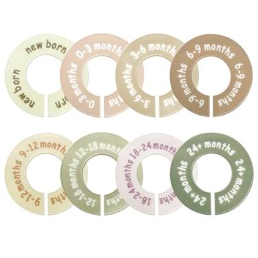 Imagem de ZoiNavyer Pacote com 8 divisórias de armário de bebê – Organizadores de tamanho de roupas de bebê para crônicas de crescimento de recém-nascido a 24 meses, serve na maioria das hastes