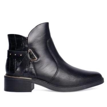 Imagem de Bota Feminina Confortflex Croco de Couro Preto-Feminino