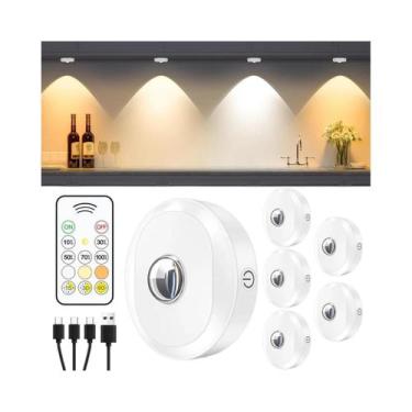 Imagem de Luzes Noturnas RGB Recarregáveis E Reguláveis 6 PCS Com Controle Remot