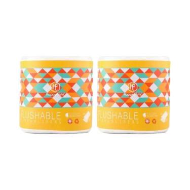 Imagem de 2 rolos descartáveis de bambu para fraldas de bebê, forro de bambu bio