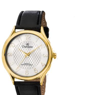 Imagem de Relógio Champion Feminino Analógico Dourado Couro + Colar e Brincos CH22706W