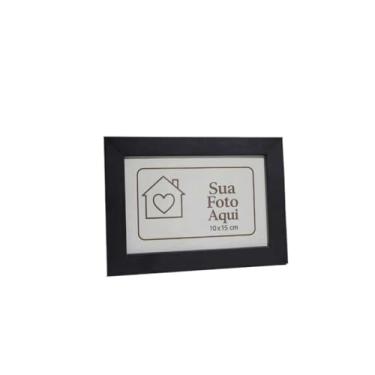 Imagem de Kit com 10 Porta Retratos 10x15cm A6 para Fotos - Moldura Decorativa Parede/Mesa - MDF com Acetato (PRETO)