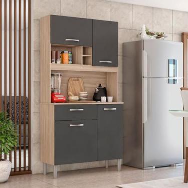 Imagem de Kit de Cozinha Malta 4 PT 1 GV Avena e Grafito - Modern