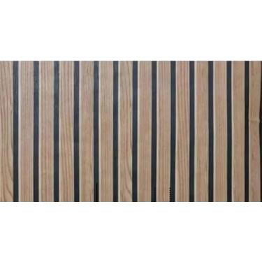 Imagem de Papel de Parede para Sala Quarto Cozinha Ripado Madeira 3D Auto Colante(4 Rolos [20 Metros],3D Madeira Escuro)