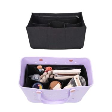 Imagem de Bolsa organizadora compatível – bolsa divisória de feltro média com 7 bolsos (preto, tamanho M)