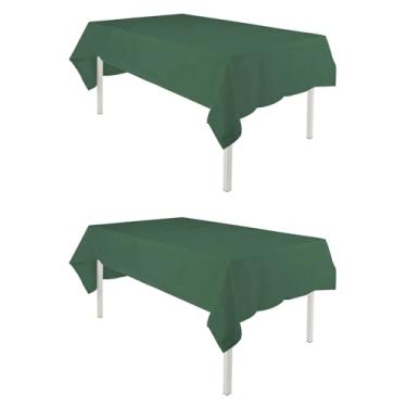 Imagem de Toalha de mesa retangular TWINPRET 152 x 306 cm, toalha de mesa de poliéster lavável à prova d'água verde – capa de mesa retangular resistente a manchas e óleo para banquetes e festas (serve para