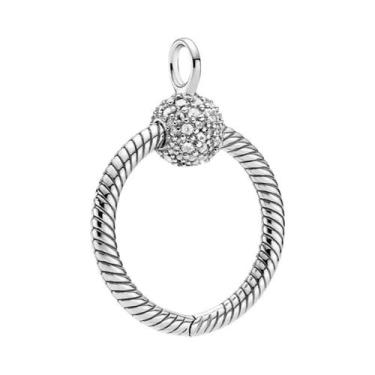 Imagem de Colar Feminino De Prata 925 Com Laço Rosa, Coração Vermelho E Flor  Jo