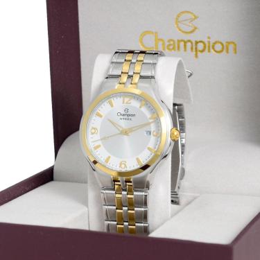 Imagem de Relogio Champion Aço Unissex Misto Prova D'agua Calendário-Unissex