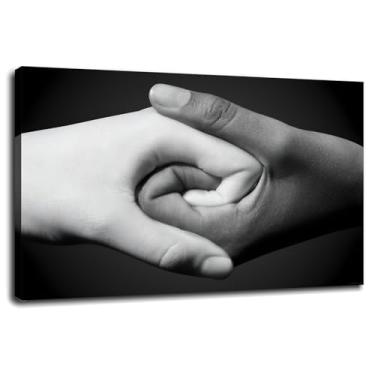 Imagem de Pôster preto e branco Love Canvas Prints Hands Wall Art For Home 1 painéis Decorações com moldura 30,5 x 20,3 cm