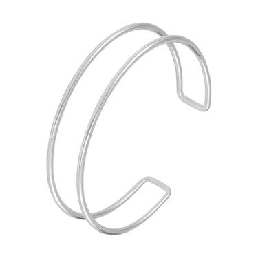 Imagem de Progresssail Pulseira feminina de braço ajustável de extremidade aberta em ouro ou prata design espiral estilo boho joia de braço empilhável para festival, festa de casamento, One Size, Metal, Sem