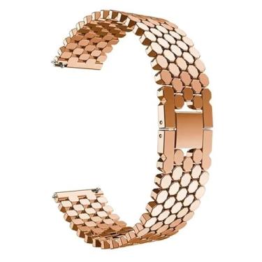 Imagem de IRFKR Pulseira de aço inoxidável de 22 mm e 20 mm para Samsung Galaxy Watch 3 de 45 mm Gear S3 Active 2 para Huawei Watch, 22mm, Ágata