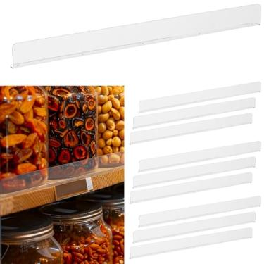 Imagem de Nalwort 10 peças de vedação frontal de gôndola de varejo, cerca de prateleira de PET transparente com furos de 0,6 cm e 60 parafusos, barreira frontal para expositor de loja de varejo, 7,6 cm A x 91,4