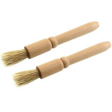 Imagem de KKUANG 2 peças 18,5 cm Escova de madeira para limpeza de moedores de café, máquinas de café, casa, cozinha