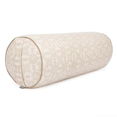 Imagem de YOGATERIA Bodhi Almofada Cilíndrica Bolster Maharaja |P/Meditação, Relaxamento e Yoga Restaurativa | Recheio de Kapok/fibra de paina e capa em algodão 65cm x 22cm 1.7kg (Madurai/Bege)