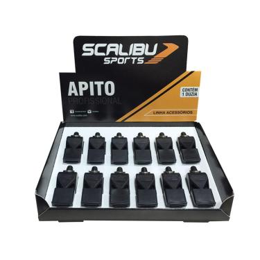 Imagem de Scalibur, Apito PRO ABS 109dB para Técnico, Arbitro, Juiz - Preto - Duzia