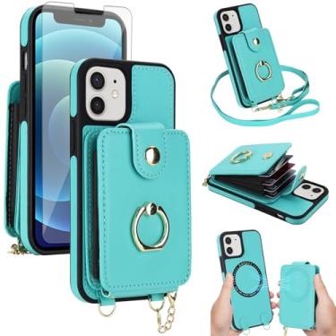 Imagem de Asuwish Capa de telefone para iPhone 12 Pro iPhone12 6.1 capa carteira magnética destacável e protetor de tela anel suporte compatível com bloqueio de RFID MagSafe iPhone12pro 5G i 12s 12pro para