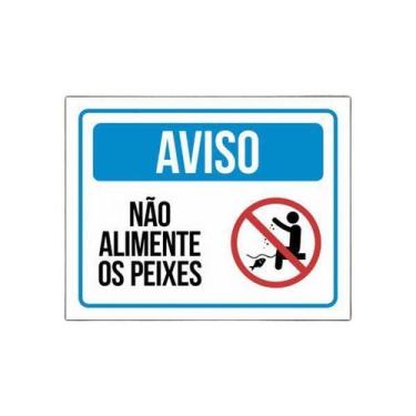 Imagem de Placa Pet Aviso Não Alimente Os Peixes - Sinalizo